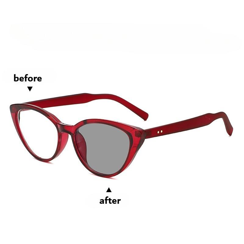 Outdoor Photochromic Myopia Glasses Women Stylish Oval Frame Anti Blue Light Ultralight Color Changing Near Sight Eyeglasses UV Protection Sunglasses