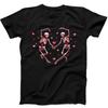 Valentine's Day Skeleton Heart Skull Funny Gift Black Tee T Shirt 327