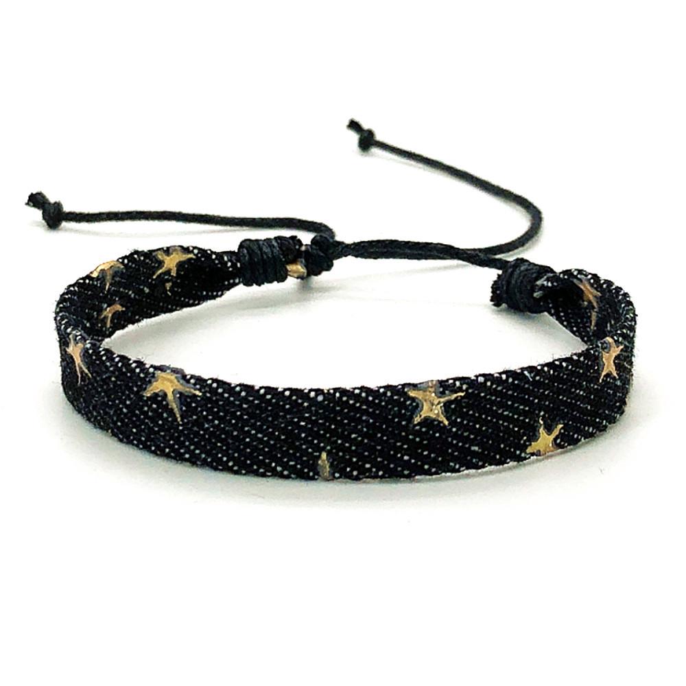 Eenvoudige Literaire Stijl Ster Denim Geweven Armband