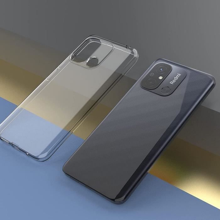 Coque pour Xiaomi Redmi 12C - 11A avec 2 Verres Trempés - Coque Silicone Antichoc Souple Transparent