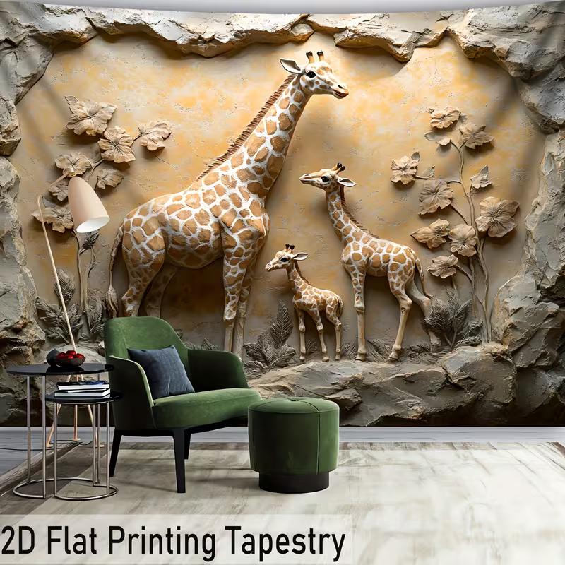 

Large 2D Giraffe Backdrop Realistic Embossed Wildlife Photography Background Cloth for Room Decor 47.2x31.5inch/120*80cm