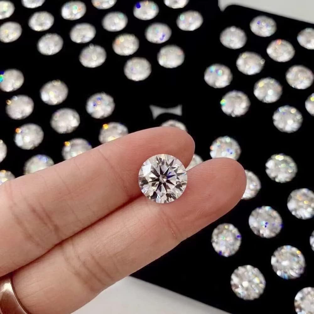 1 Stück Moissanit Rund, loser Stein, Diamantschliff Moissanit, Schmuckherstellungsstein mit GRA-Zertifikat.