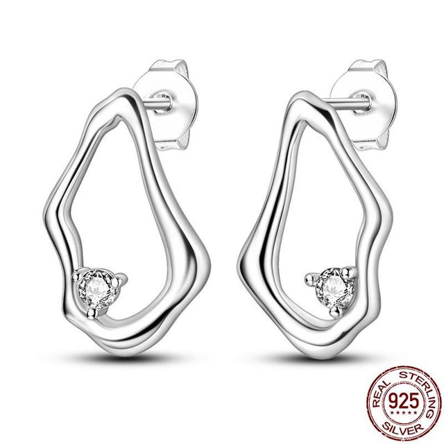 100 % echte 925 Silber Ohrringe Schneeflocke Zirkon Herzform Gold Roségold Zirkon Schmuck funkelnden Creolen Anhänger