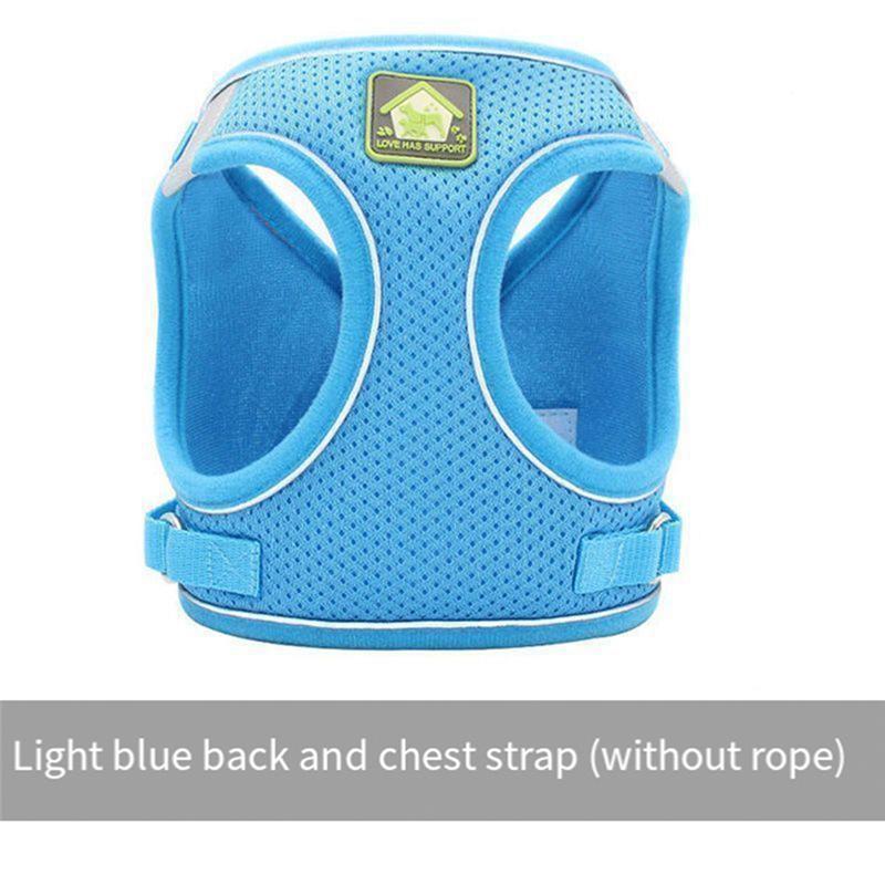 Justerbar Husdjursväst Med Reflexsele Och Koppel Andningsbart Mesh Utomhuspromenadset För Hundar Katter För Små Medelstora Husdjur