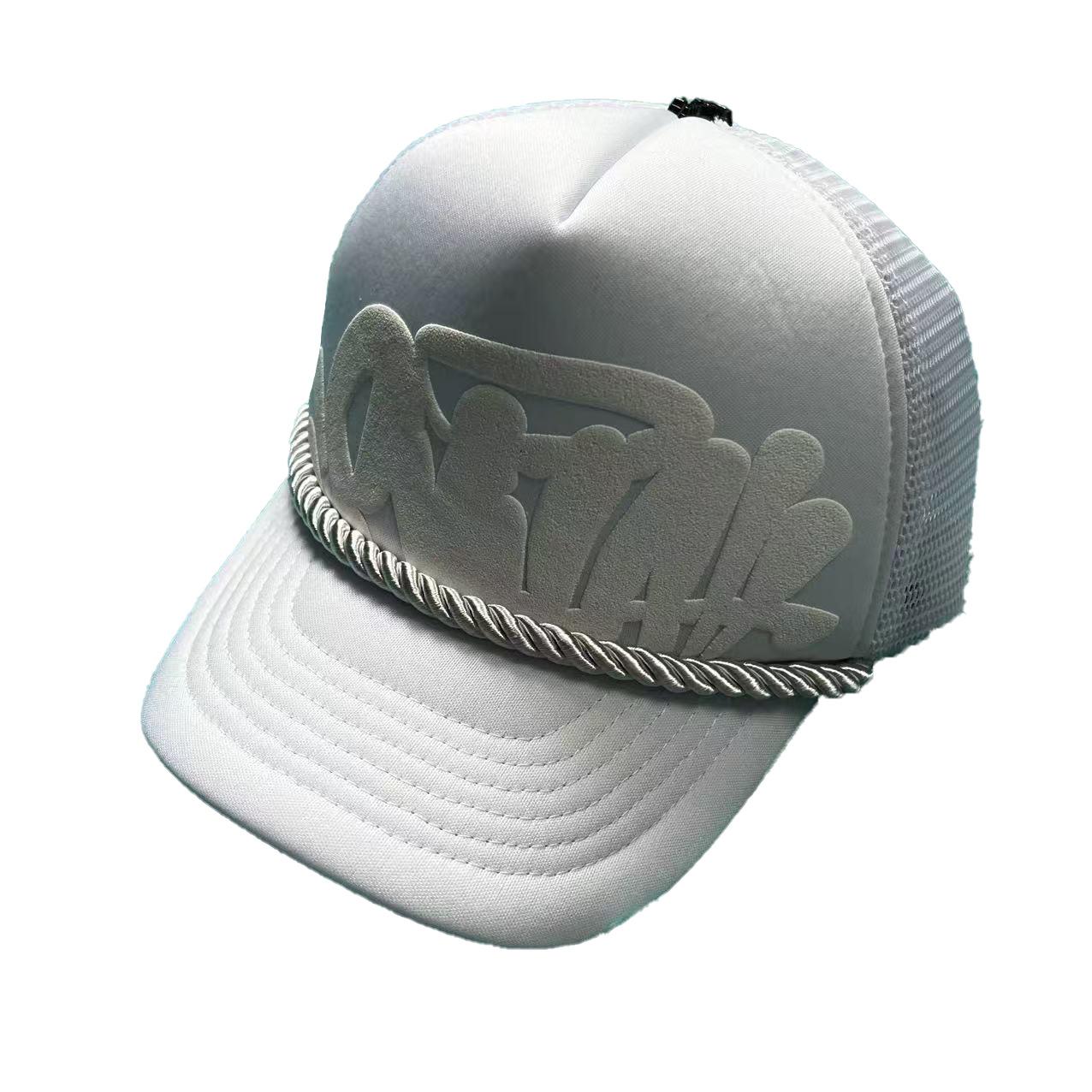 Syna Trendige Marke Buchstabenstickerei Netz Baseballkappe Für Männer Und Frauen Vielseitig Atmungsaktiv Sonnenschutzkappe Paar Mode Trend Adjustable weiß