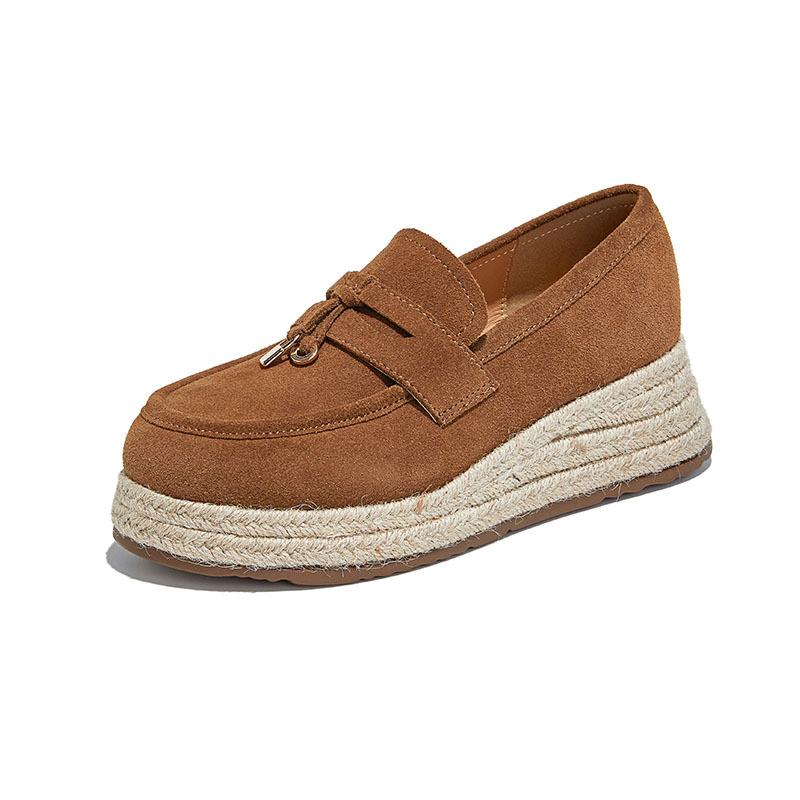 Foam sole leather little white shoes 2025 autumn new one-pedal loafers woven single shoes casual versatile women's shoes