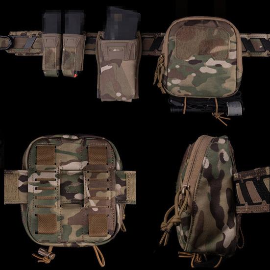 Outdoor Tactical Bag with Elastic Band Hunting Camping Hiking Tactical Gear Flashlight Accessories Storage Bag Multi-purpose Zipper Pouch