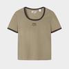 Women's Ribbed U-Neck Fitted Short Sleeve T-Shirt