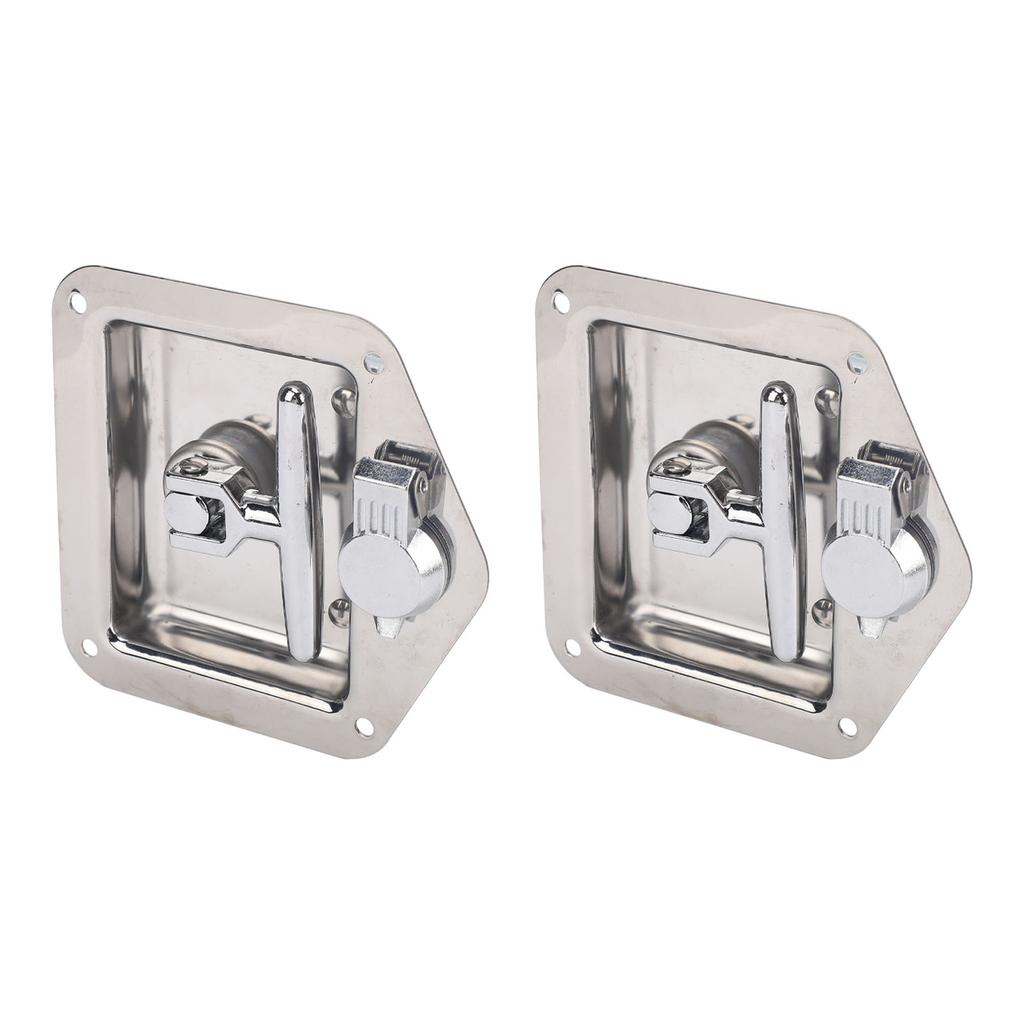 2 Pack T Handle Tool Box Lock Folding Stainless Steel Toolbox Handle Latch for RV Trailer Camper