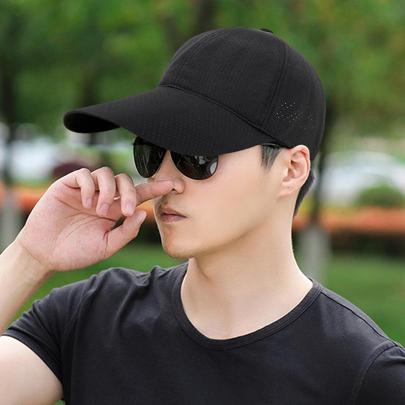 Breathable Men's Summer Sun Protection Duckbill Cap – Quick-Drying, Long Brim, Plus Size, Unisex Baseball Hat