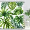 Tropical Leaf Shower Curtain,Waterproof Fabric with Lush Greenery for Nature-Inspired Bathroom Decor,Adds Tropical Paradise Feel