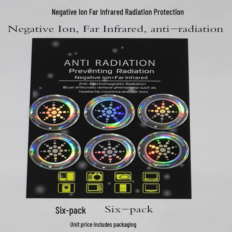 Customizable Mobile Radiation Protection Stickers - Energy & Negative Ion Shield, 6-Piece Set