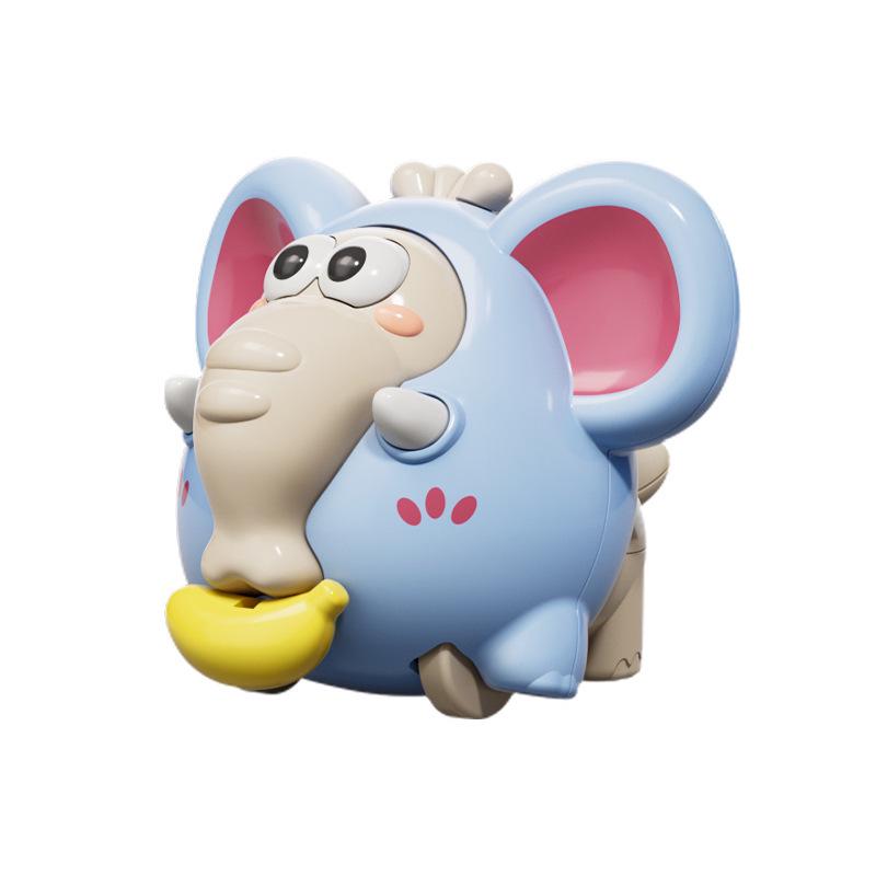 In-Stock Pull-String Elephant Car: Cute Crawling Baby Toy for Holding Head Learning