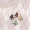 Retro Party Fashion Crystal Woman Gift Christmas Tree Lapel  Pins Brooches Jewelry