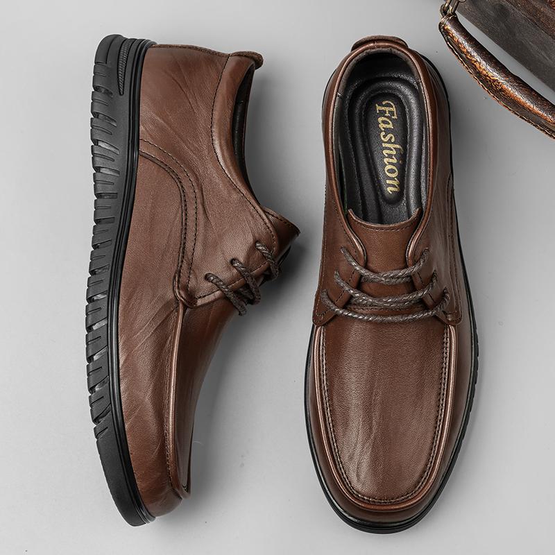 Mens Genuine Leather Casual Shoes Soft Sole Walking Shoes  Man Oxford Shoes Lightweight Sneakers Fashion Hot Sale Derby Footwear