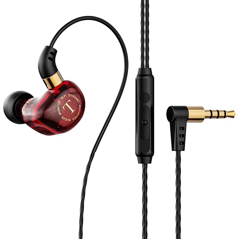 Dynamická drátová sluchátka HIFI Heavy Bass Music Headset Sluchátka do uší 3,5 mm s mikrofonem Závodní sportovní herní sluchátka s potlačením hluku