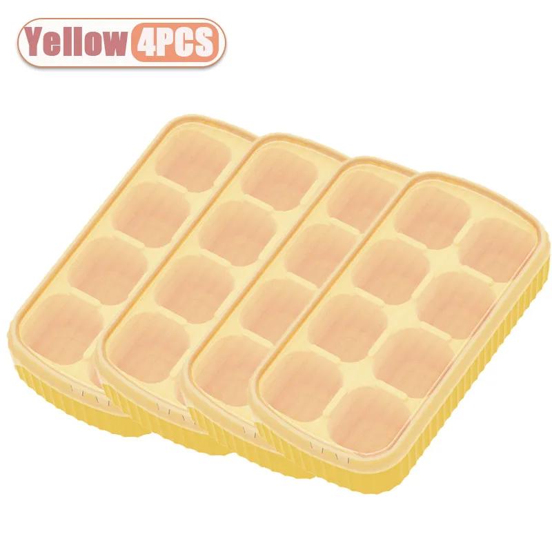 1-4PCS Food Grade Silicone Ice Cube Tray Lid Popsicle Maker Mold Food Freezer Storage Easy Release Soft Ice Tray for Kitchen
