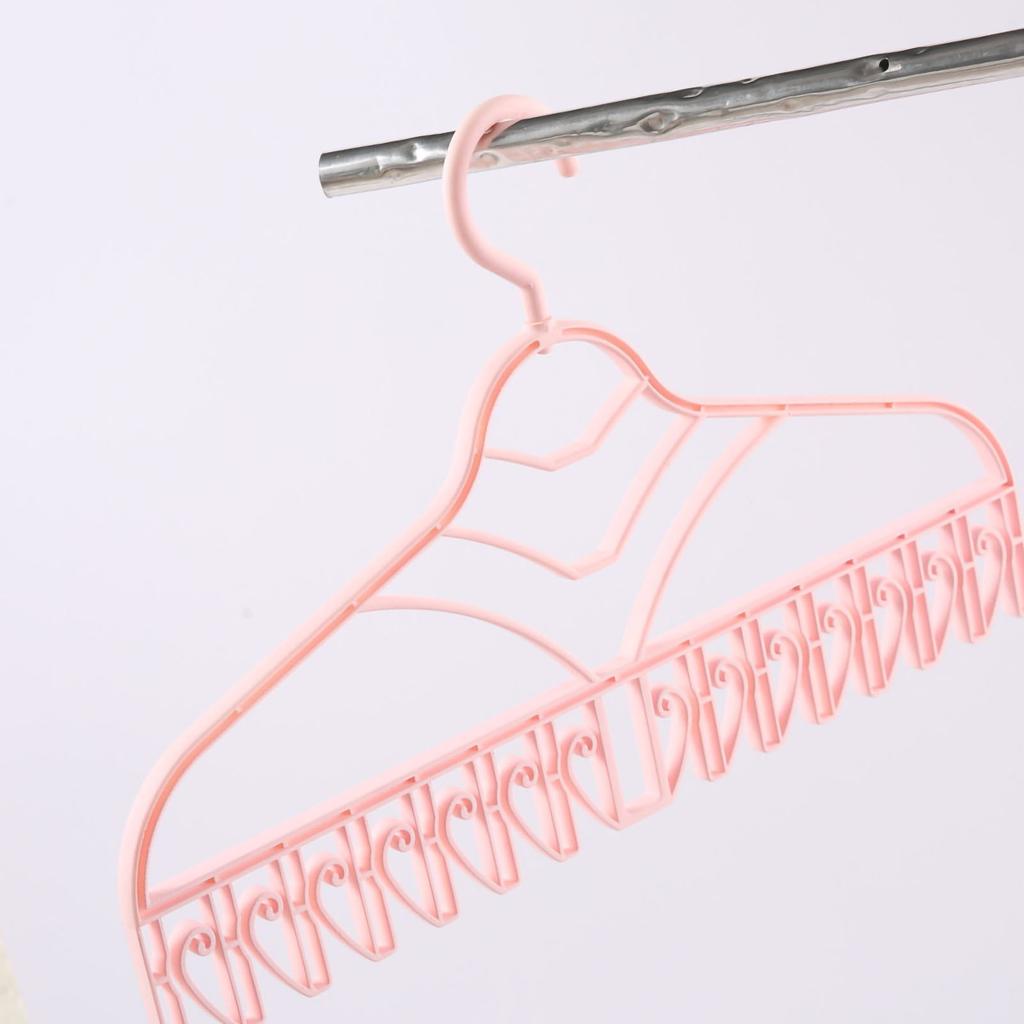 Multifunctional Clothes Drying Rack Plastic Seamless Wrinkle Free Clothes Hanger with V Shaped Clip Hook for Bra Socks