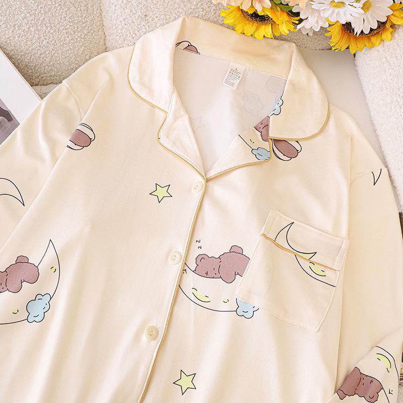 2025 Teddy Bear Velvet Pajama Set for Women - Long Sleeve Homewear, Spring/Autumn Style