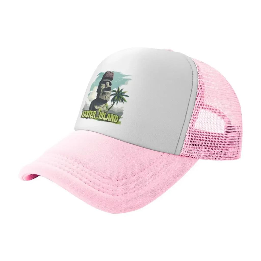Easter Island Chile Camping Mesh Baseball Caps Women Camping Male Beach Coquette Hat Trucker Cap