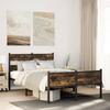 VidaXL Bed Frames Without Mattress Smoked Oak 120x190 Cm Engineered Wood, Double Bed, Bedroom Furniture, Bed 4017233