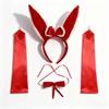 Christmas bunny girl cute red rabbit ear headband for women, autumn and winter headband, cartoon rabbit ear hair accessory