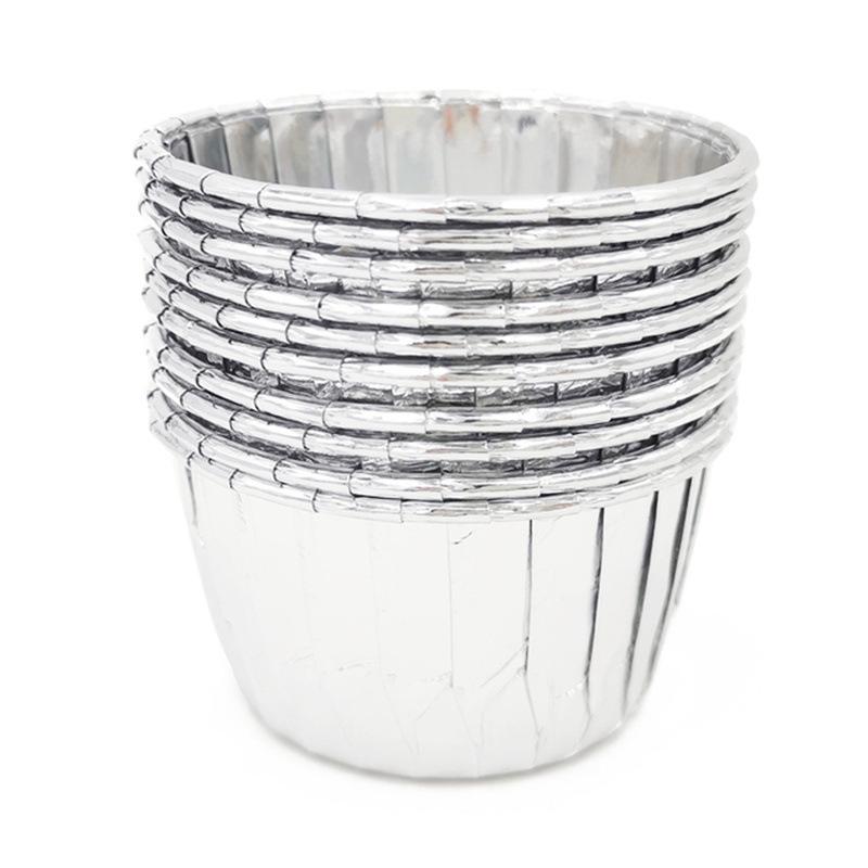 

50 шт., упаковка для выпечки, чашки для кексов, бумажные чашки для торта, маслостойкие водонепроницаемые рулоны из алюминиевой фольги, чашка для рта, высокая термостойкость