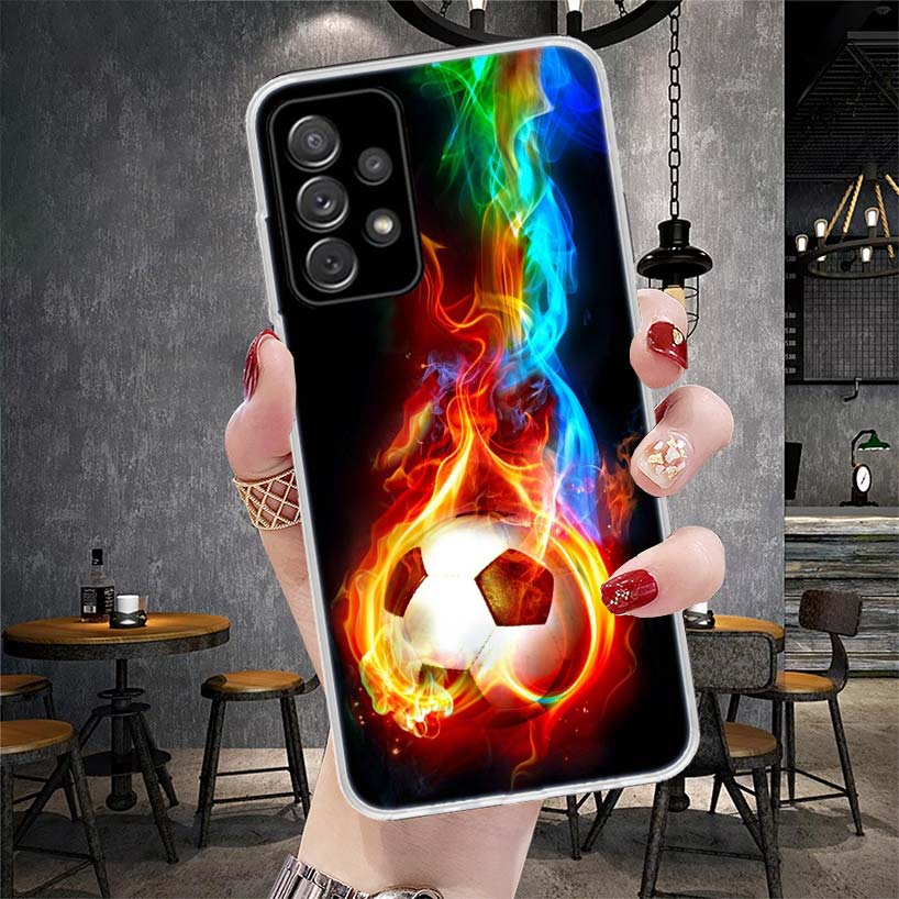Football Soccer Ball Design Phone Case For Samsung Galaxy A12 A22 A32 A52 A72 A02S A51 A50S A71 A70 A31 A20S Note 20 Ultra S10 A