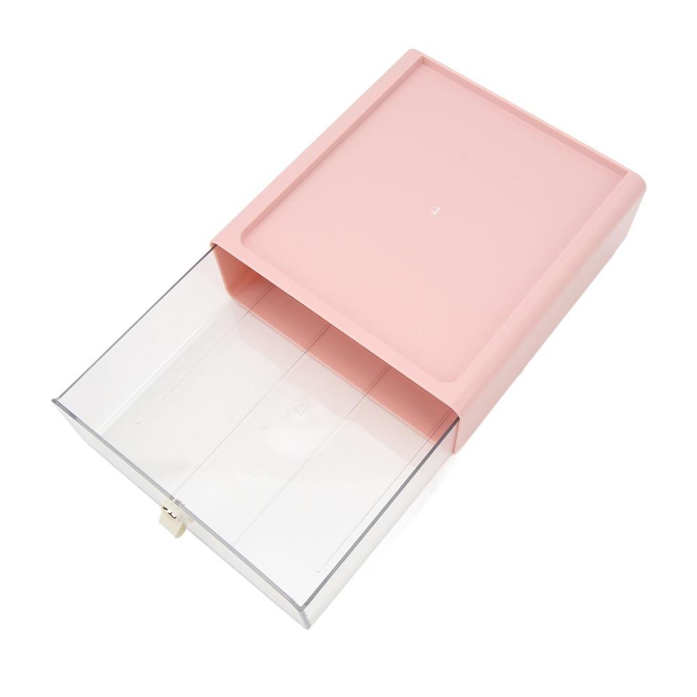 

Transparent Material Drawer Storage Box Large Capacity Desk Organizer Storage Container Home розовый