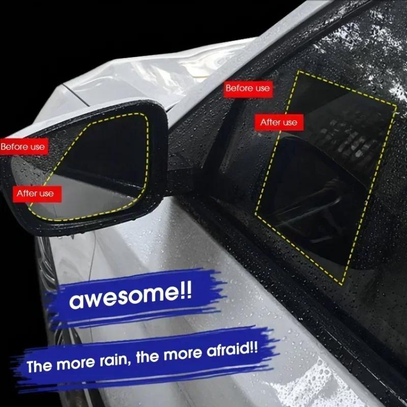 Anti Fog Car Sticker Car Mirror Window Clear Film Car Rearview Mirror Protective Film Waterproof 2 Pcs/Set Amagi