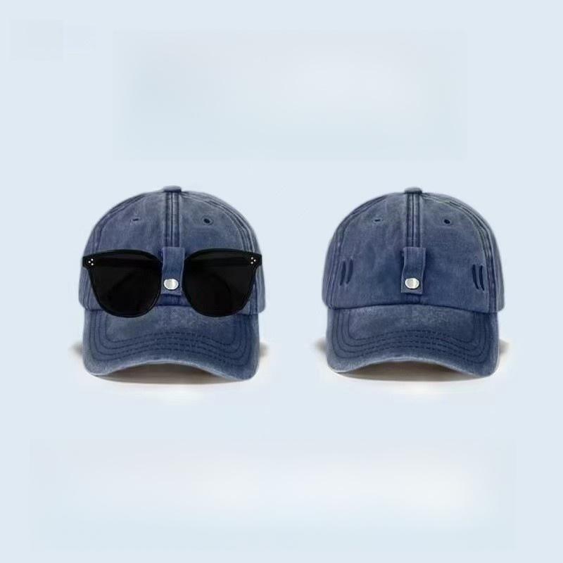 2026 New Cat-ear Sunglasses Baseball Cap Y2K Washed-out Pilot Hat for Men, Women Outdoor Sun Protection Hat