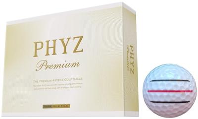 Bridgestone Golf Ball PHYZ Premium Gold Pearl [Hapiraki_Golf Line] (1 Dozen_3 Lines)