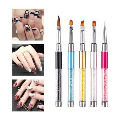 1/5Pcs Universal Soft Bristles Lightweight Nail Phototherapy Pen Brush French Painting Flower Salon