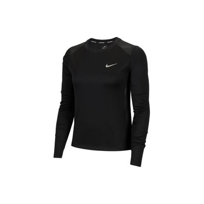 Dri-Fit Miler Lässiges Trainingslauf Langarm-T-Shirt Damen Tops Schwarz AT4193-010