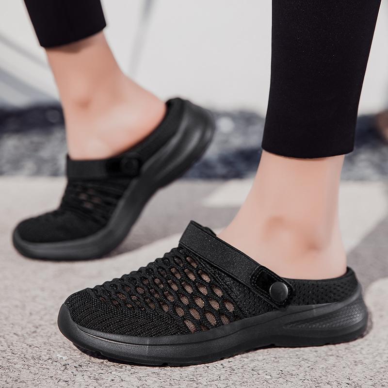 Summer Women Slippers Casual Plus Size Black Grey Closed Toe Elevator Sandals Shoes for Girls