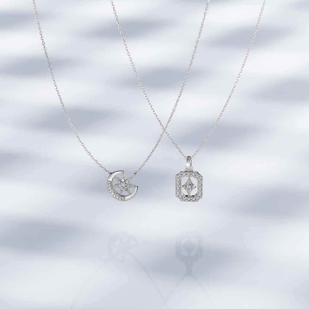 Vendome Aoyama Platinum Diamond Necklace APVN214343DI [Official]