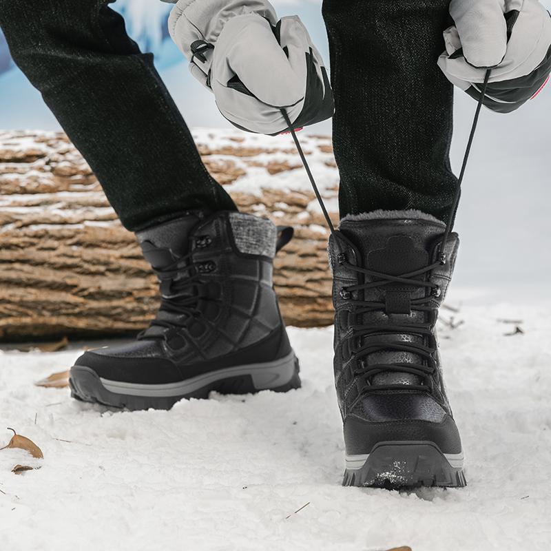 36-46 Winter Men's Plus Velvet High-top Outdoor Boots Women's Large Size Hiking Shoes Plus Fur Warm Hiking Boots