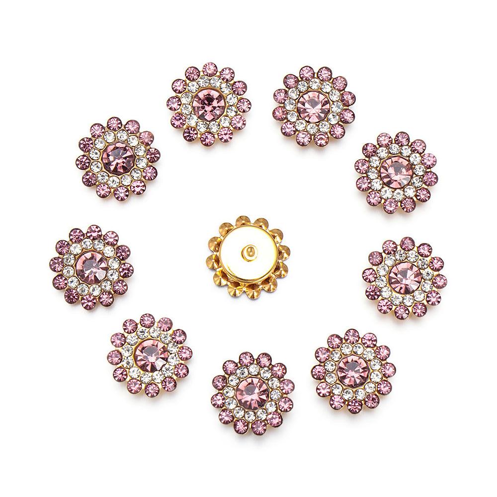10PCS Pearl Flower Rhinestone Buttons For Hair Pins Clothing Decoration Vintage Buttons DIY Crafts Apparel Sewing Accessories