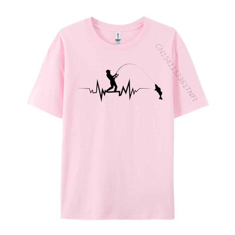 Fishing Heartbeat Cool TShirt Casual Tops Shirts Printed T Shirts Oversized Tshirts Graphic T Shirts