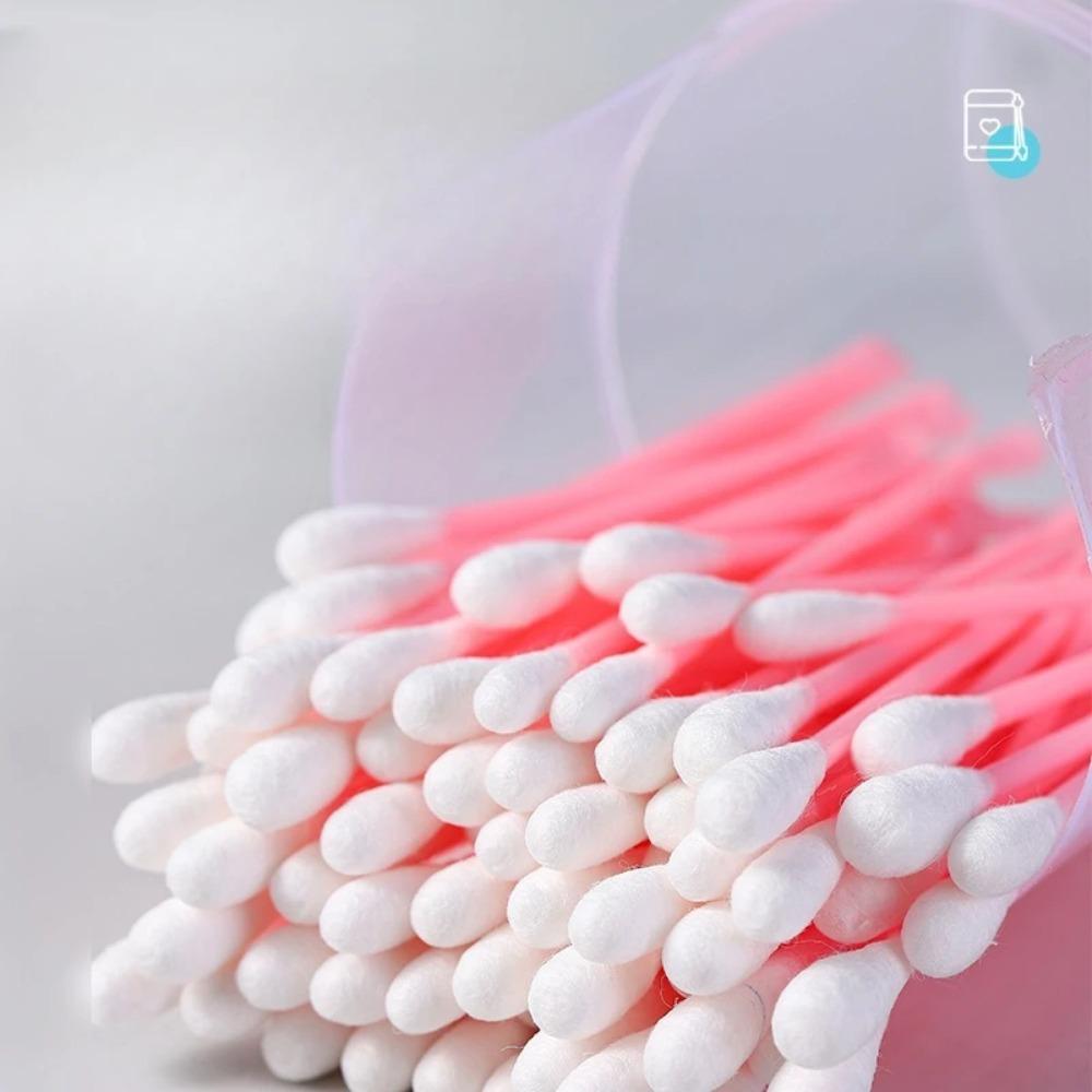 100Pcs Dual-Head 2-In-1 Cotton Swabs Ear Cleaning Make Up Remover Pads Soft Bristle Ear Scoops for Safe Ear Care Gifts