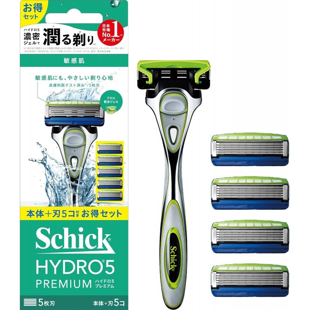 Schick Hydro 5 Premium Sensitive Skin Razor Combo Pack  Holder + 4 Blades