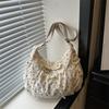 New Corduroy Crossbody Bag Polka Dot Large Capacity Shoulder Bag Butterfly Knot Tote Bag