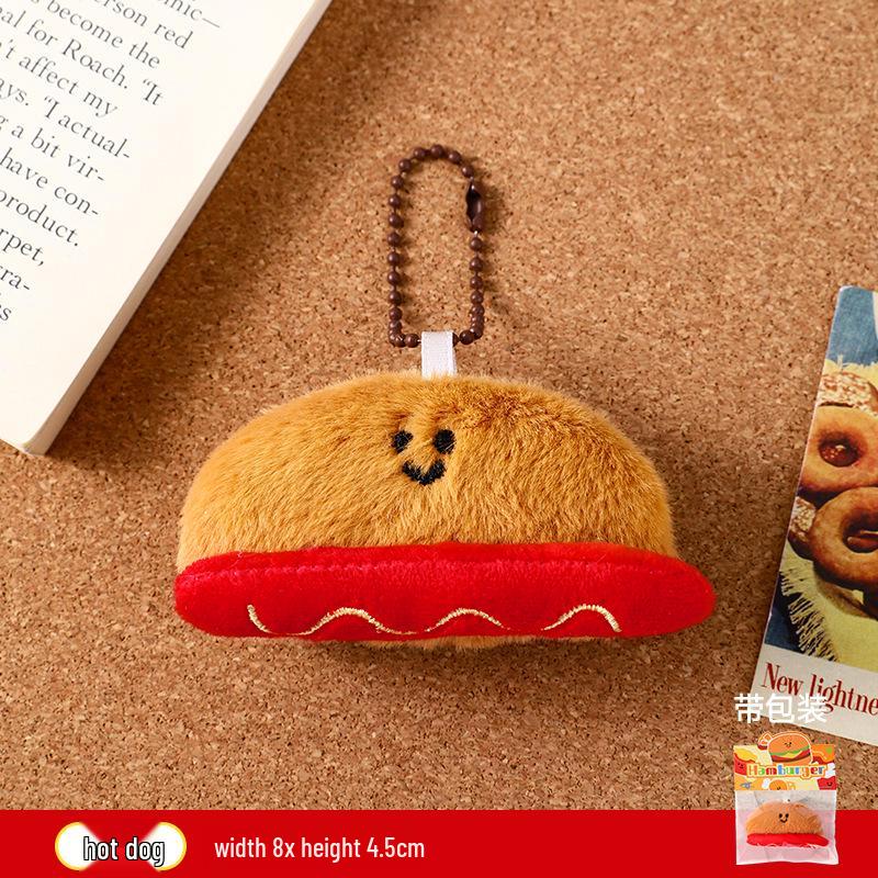 Plush Food Doll Charms: Cute Keychain Ornaments with Squeaky Small Dolls