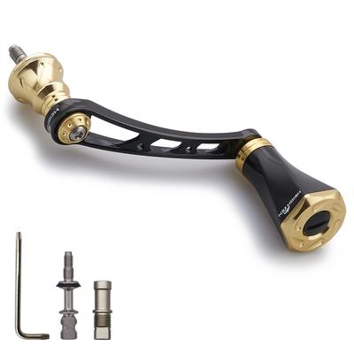 Manivela de Carretel HEIGHTEN 56mm com Manopla de 23mm para Carretéis de Spinning Série and Tornado Shimano, Daiwa, (Ouro Preto) (396)