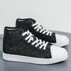 Luxury Red Designer Shoes Women High top Sneakers Lightweight Women's Vulcanized Shoes Fashion Glitter Sneakers Woman