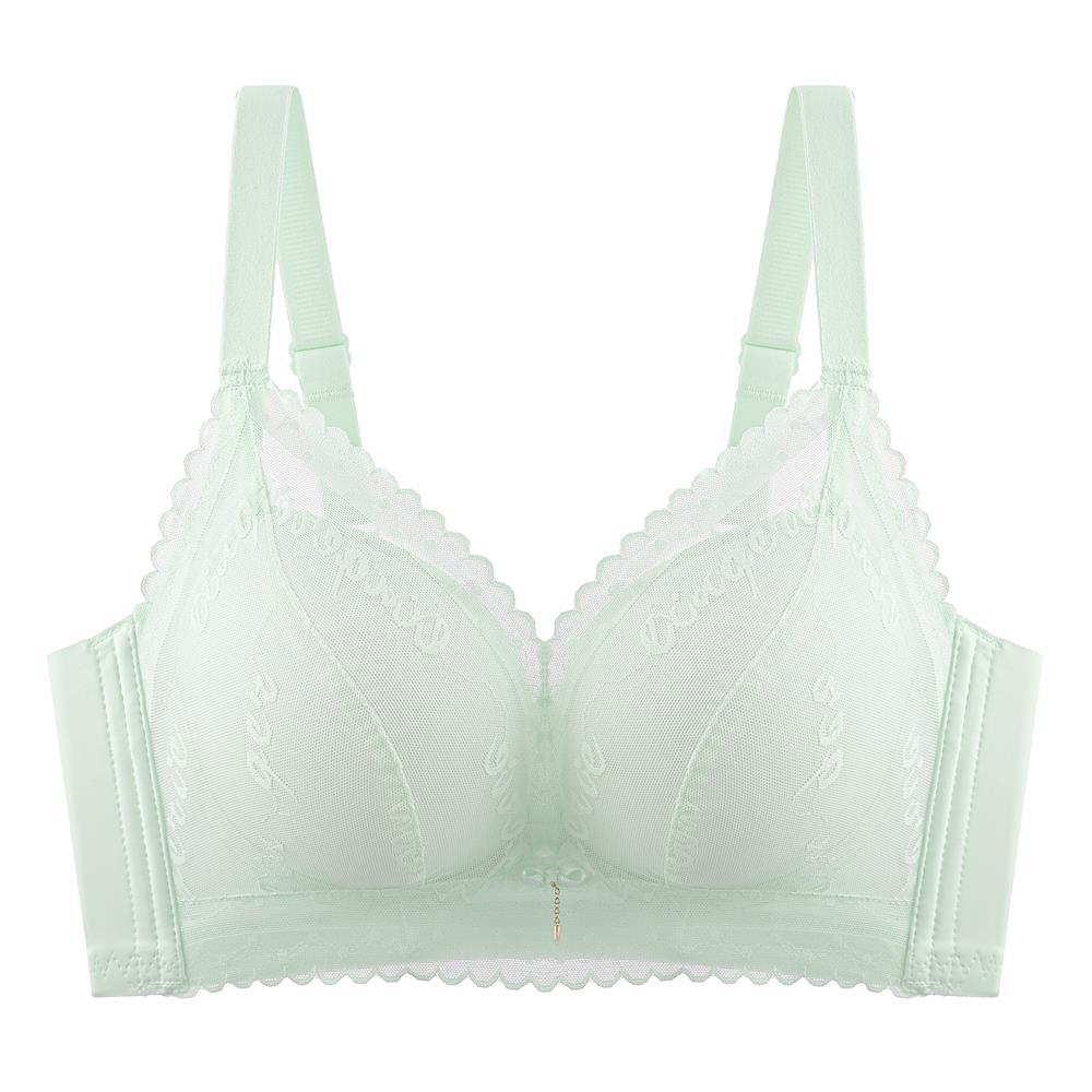

New bra, small breasts gather comfortably, thickened extra thick, flat breasts show large collection, slippery cup bra 32/70AB зелёный
