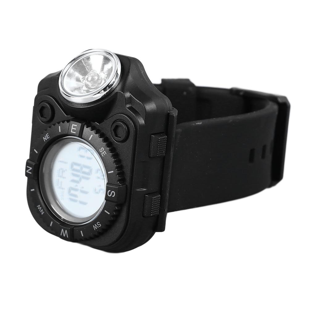 Smart Watch for Men with LED Flashlight 30M Waterproof Backlight EL Luminous Dual Time Display LED Wristlight Watch for