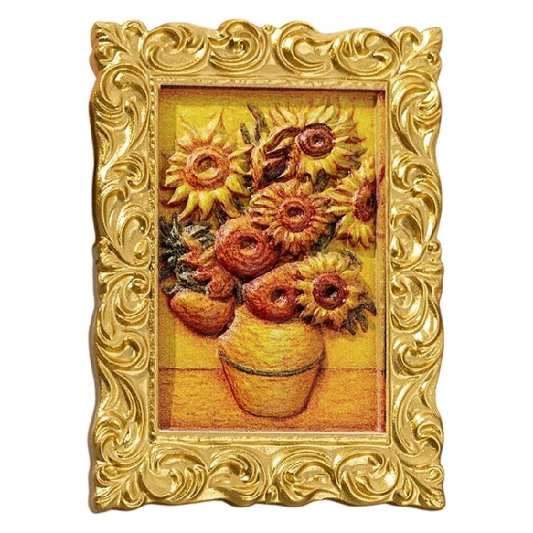 Metal Magnets Gallery pattern With Artistic Oil Painting Frame Transforming Kitchen Appliances Into Art Displays