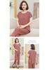 Fashionable Summer Outfit Set for Middle-aged Moms: Stylish Round Neck Short-Sleeve Top & Plus Size Two-Piece Set