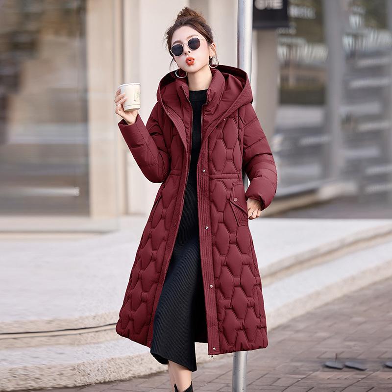 Winter waist thin long sleeves removable cotton-padded clothes women's winter long over the knee super thick women's cotton-padded clothes jacket cott
